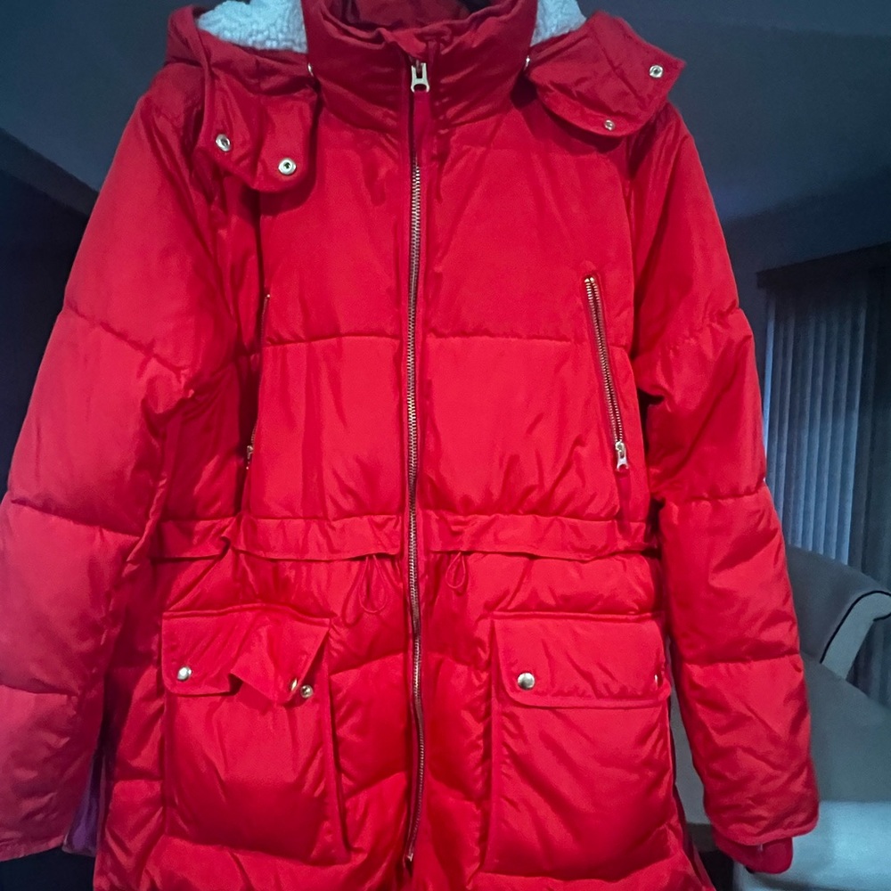 NWT JCrew Women's Red Puffer Jacket